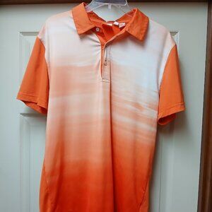 Puma Golf Polo Men's Size Medium Cool Cell Technology - Orange White